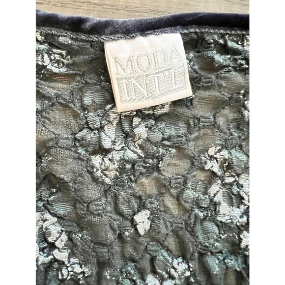 Vintage y2k Moda International Black Lace Whimsy Blouse Top Shirt Whimsygoth - Picture 4 of 4